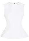 Agolde Corbin Peplum-hem Denim Top In White