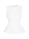 Agolde Corbin Peplum-hem Denim Top In White