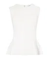 Agolde Corbin Peplum-hem Denim Top In White