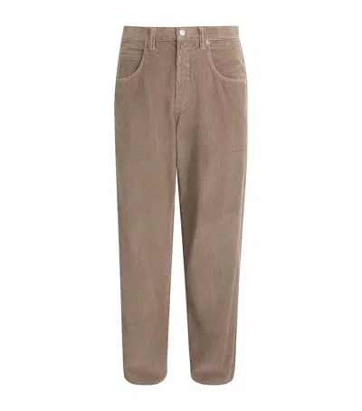 Agolde Corduroy Fusion Wide Jeans In Brown