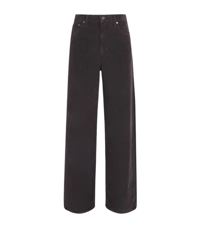 Agolde Corduroy Ren High-rise Wide-leg Jeans In Brown