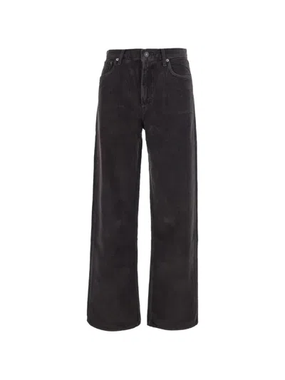 Agolde Corduroy Straight-leg Trousers In Brown