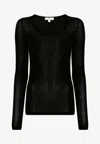 Agolde Scoop Neck Top In Fine Knit Blend In Black