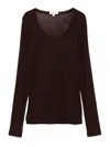 Agolde Corey Scoop Neck Tee In Dark Brown
