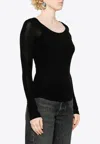 Agolde Scoop-neck Lyocell-blend Jumper In Black