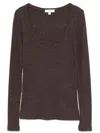 Agolde Corey Scoop Neck Tee In Brown