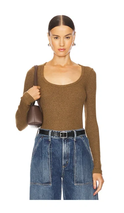 Agolde Corey Scoop Neck Tee In Brew