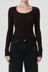 Agolde Corey Scoop Neck Tee In Infusion In Burgundy