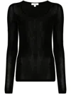Agolde Scoop Neck Top In Fine Knit Blend In Black