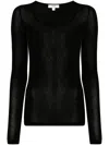 Agolde Scoop-neck Lyocell-blend Jumper In Black