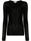Agolde Scoop-neck Lyocell-blend Jumper In Schwarz