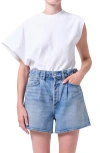 Agolde Corrine Asymmetric Tee In White