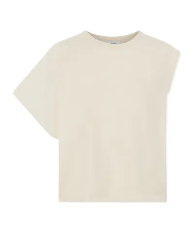 Agolde Corrine Asymmetrical Cotton-jersey T-shirt In White