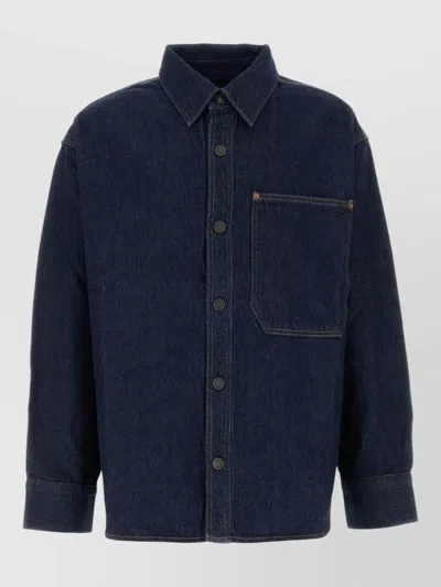 Agolde Corwin Denim Shirt Relaxed Fit Long Sleeves In Blue