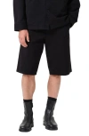 Agolde Cosmo Long 12.5 Chino Shorts In Black