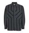 Agolde Brennan Striped Brushed Cotton-blend Twill Shirt In Black