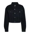 Agolde Cotton-blend Velvet Radley Denim Jacket In Blue
