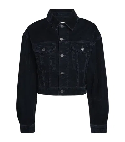 AGOLDE COTTON-BLEND VELVET RADLEY DENIM JACKET