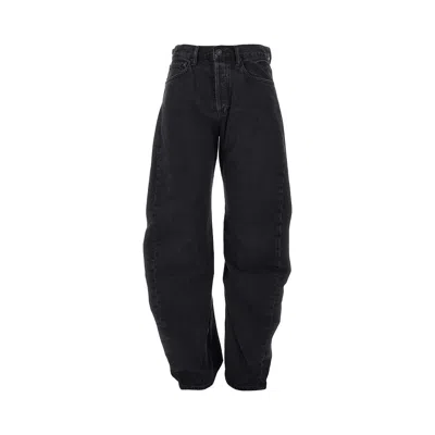 Agolde Cotton Denim 'spiral' Jeans In Black
