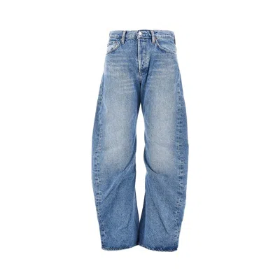 Agolde Cotton Denim 'spiral' Jeans In Blue