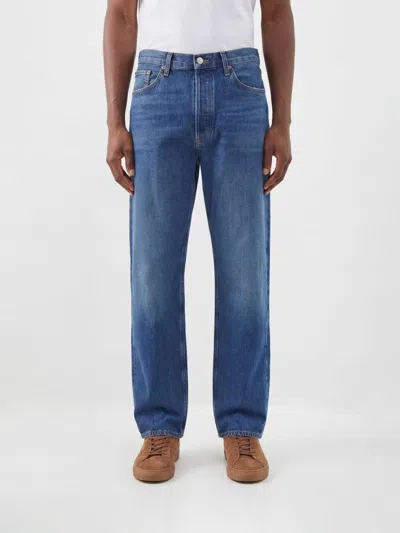 Agolde Cotton Denim Straight Jeans In Blue