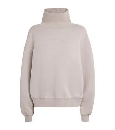 Agolde Cotton Funnel-neck Jenning Sweatshirt In Ivory