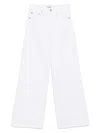Agolde 'luna' White Jeans With Logo Patch On The Rear And Fringed Hem