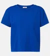 Agolde Organic Cotton Adine Shrunken T-shirt In Blue