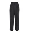 Agolde Cotton Pleated Slater Trousers In Black