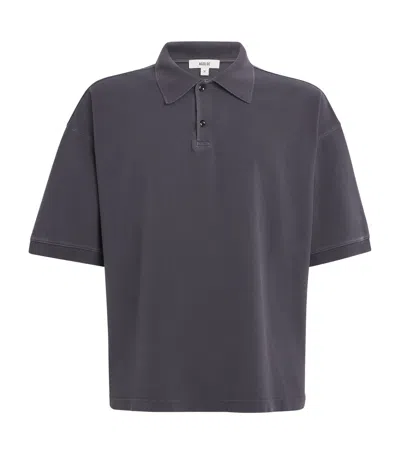 Agolde Cotton Polo Shirt In Gray