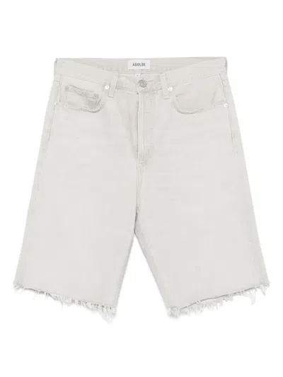 Agolde Cotton Shorts In Nude