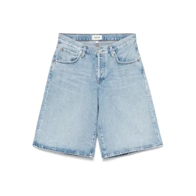 Agolde Rhoda High-rise Denim Shorts In Backbeat