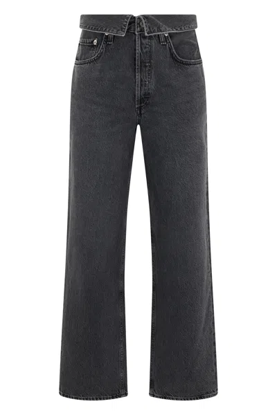 Agolde Cotton Straight-leg Jeans In Black
