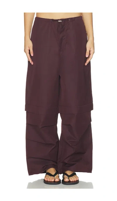 Agolde Coulson Parachute Pant In Burgundy