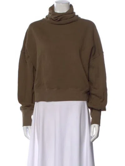 Pre-owned Agolde Cowl Neck Long Sleeve Sweatshirt In Green