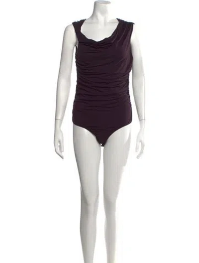 Pre-owned Agolde Cowl Neck Sleeveless Bodysuit In Black