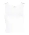 Agolde Crew Neck Cropped Vest In White