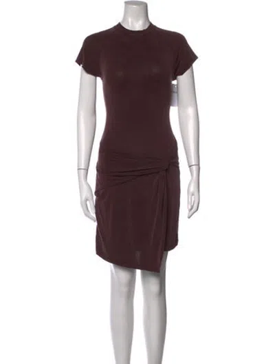 Pre-owned Agolde Crew Neck Knee-length Dress In Brown