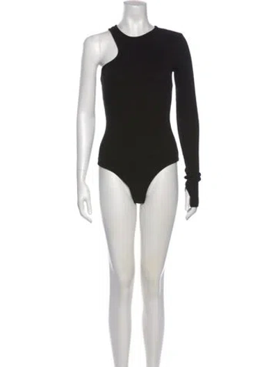 Pre-owned Agolde Crew Neck Long Sleeve Bodysuit In Black
