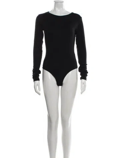 Pre-owned Agolde Crew Neck Long Sleeve Bodysuit In Blue