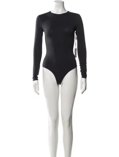Pre-owned Agolde Crew Neck Long Sleeve Bodysuit In Gray
