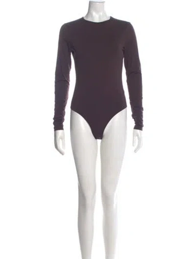 Pre-owned Agolde Crew Neck Long Sleeve Bodysuit In Purple