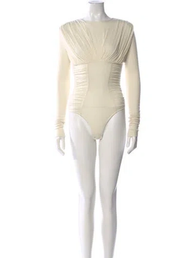 Pre-owned Agolde Crew Neck Long Sleeve Bodysuit W/ Tags In Neutral