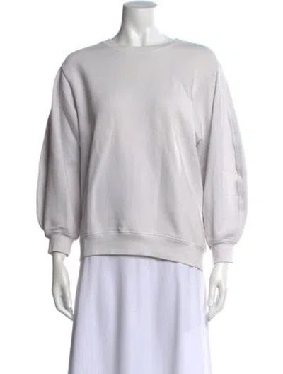 Pre-owned Agolde Crew Neck Long Sleeve Sweatshirt In White