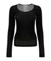Agolde Crew Neck Long Sleeve T-shirt In Black