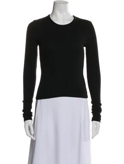 Pre-owned Agolde Crew Neck Long Sleeve Top In Black