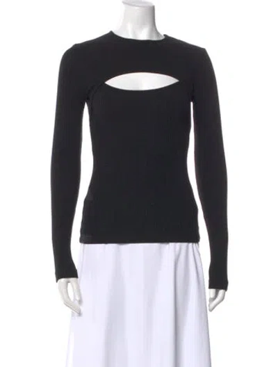 Pre-owned Agolde Crew Neck Long Sleeve Top In Black