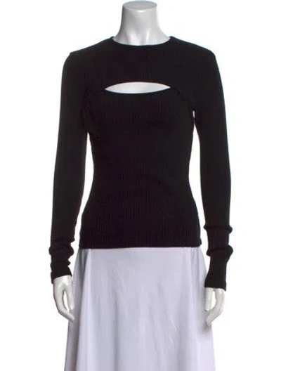 Pre-owned Agolde Crew Neck Long Sleeve Top In Black