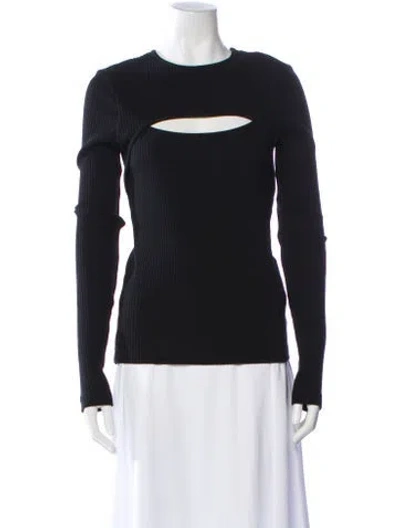 Pre-owned Agolde Crew Neck Long Sleeve Top In Black