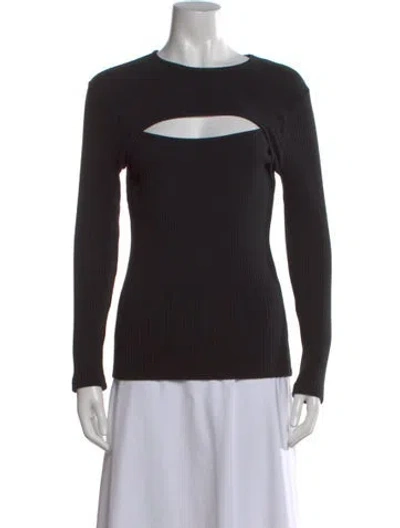 Pre-owned Agolde Crew Neck Long Sleeve Top In Black